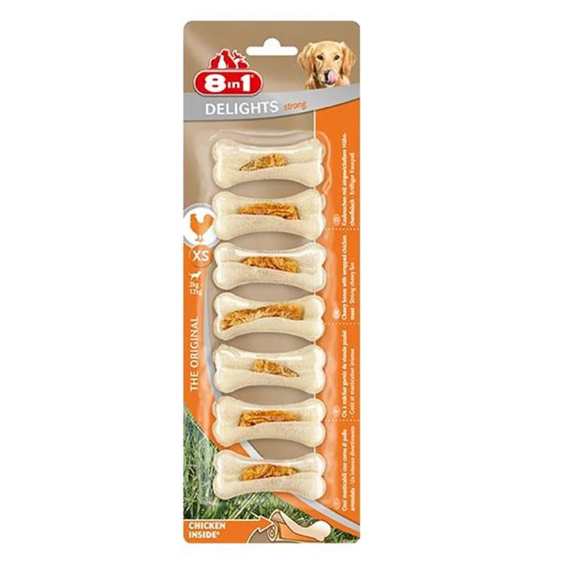 6022720 8in1 Chicken Bones Strong лакомство для собак куриные кости 140 г — изображение 1