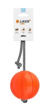 Bala itlər və kiçik cins itlər üçün yaxalıqlı kordon topu, narıncı, Ø9 sm