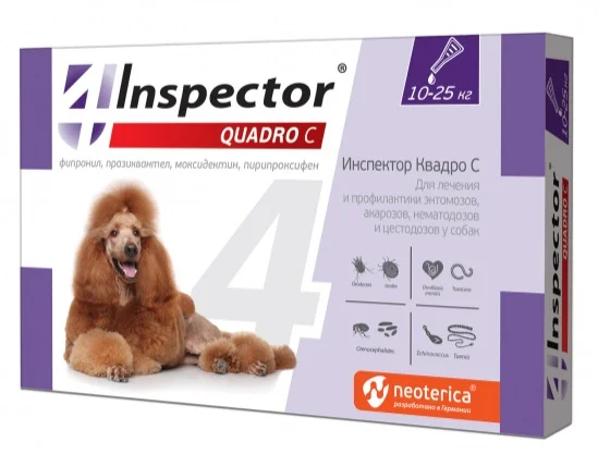 6022816 Inspector капли на холку от внешних и внутренних паразитов для собак от 10 до 25 кг — изображение 1