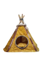 Pişiklər və itlər üçün Teepee ev çarpayısı 65 × 65 × 60 sm (sarı)
