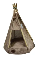 Pişiklər və itlər üçün Teepee ev çarpayısı 58 × 58 × 70 sm (qəhvə rəngi)