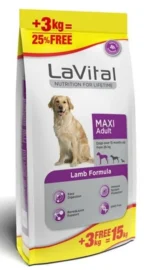 LaVital Maxi Yetkin İt Quzu, quzu ilə birlikdə böyük cinsli yetkin itlər üçün tam quru yemdir (15 kq-lıq torba)