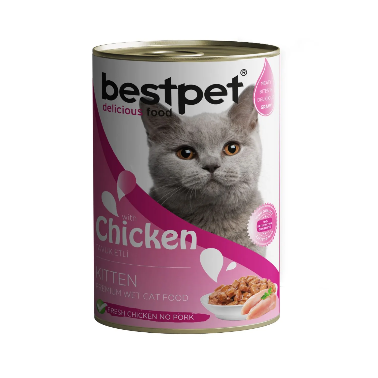 6022863 Bestpet Chiken for Kittens влажный корм с курицей в соусе для котят 400 г — изображение 1