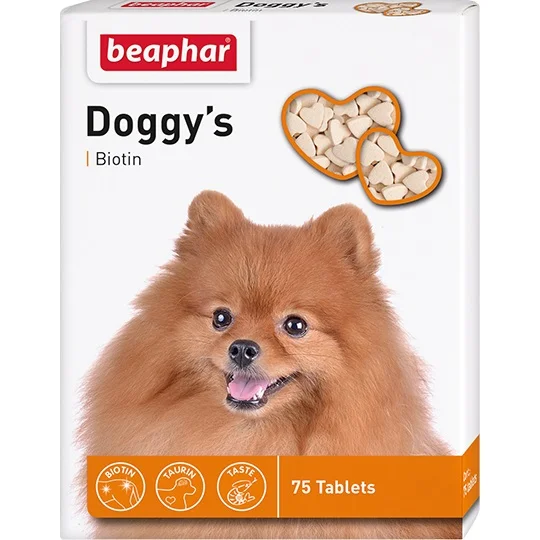 6022888 Beaphar Doggy's Biotin кормовая добавка для собак 75 табл. — изображение 1