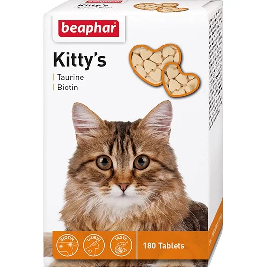 6022889 Beaphar Kitty's Taurine-Biotin кормовая добавка с таурином и биотином для кошек 180 табл. — изображение 1