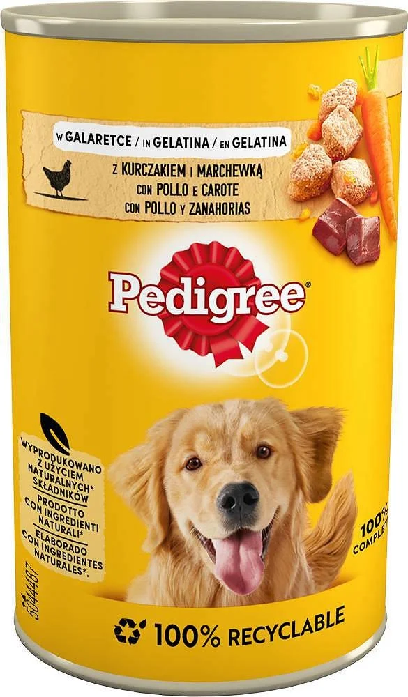 6022909 Pedigreе влажный корм для собак всех пород с курицей и морковью в желе 400 гр — изображение 1