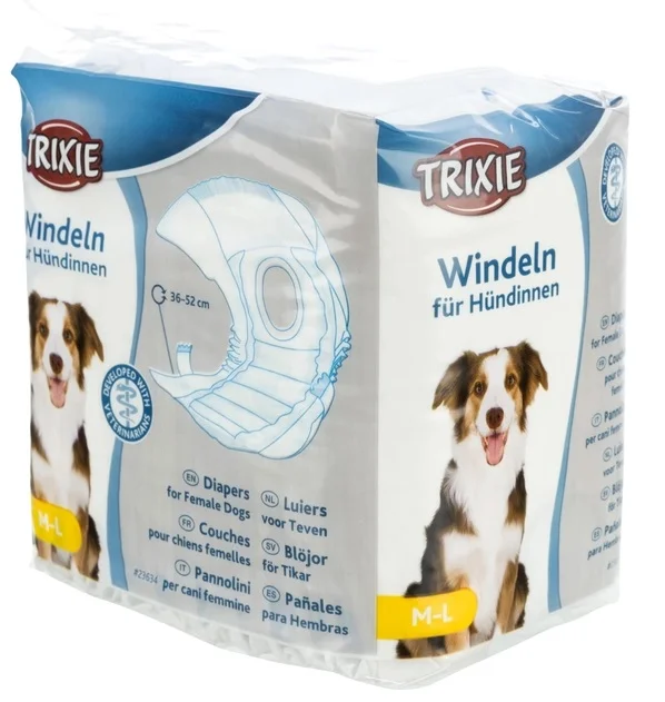 6022930 Trixie подгузники для собак размер M-L 36-52 см 12 шт — изображение 1