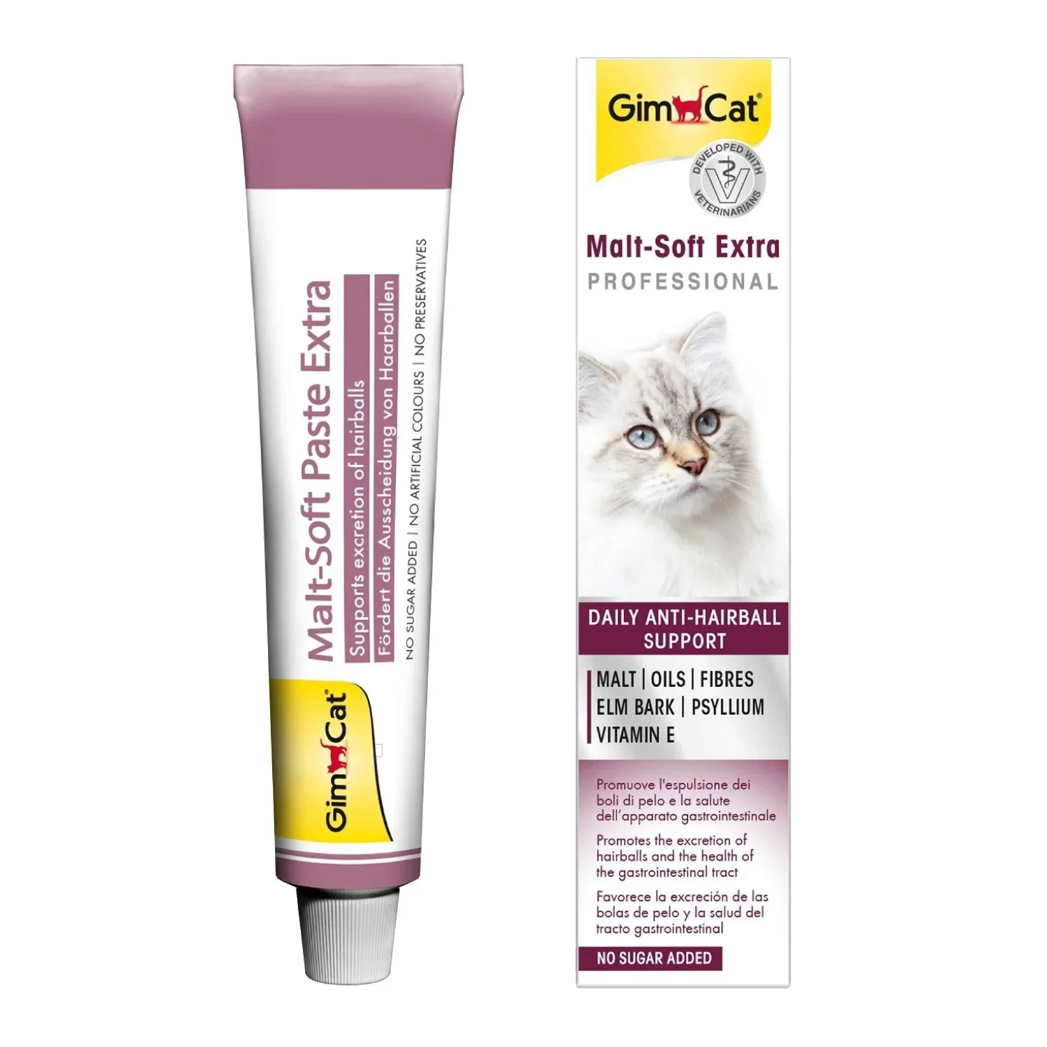 6022978 GimCat Malt-Soft Extra Professional паста для выведения шерсти у кошек 200 г — изображение 1