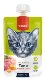Wanpy Tasty Meat Paste Tuna Chicken & Carrot  pişiklər üçün ilə tuna balığı toyuq və yerkökü g üçün paştet 90 