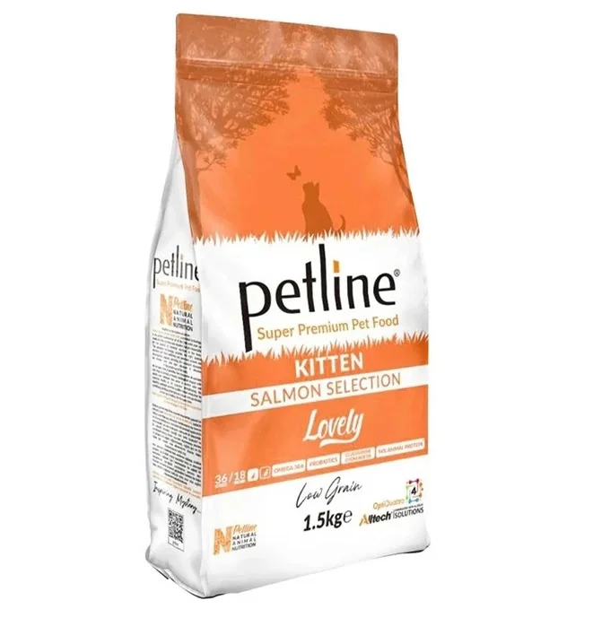 6023118 Petline Super Premium Kitten Salmon Selection Lovely полноценный рацион для котят с лососем супер премиум качества 1.5 кг — изображение 1