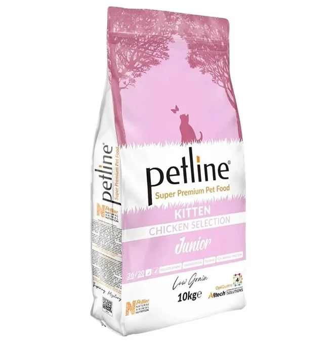 60231210 Petline Super Premium Kitten Chicken Selection Junior полноценный рацион для котят с курицей супер премиум качества (целый мешок 10 кг) — изображение 1