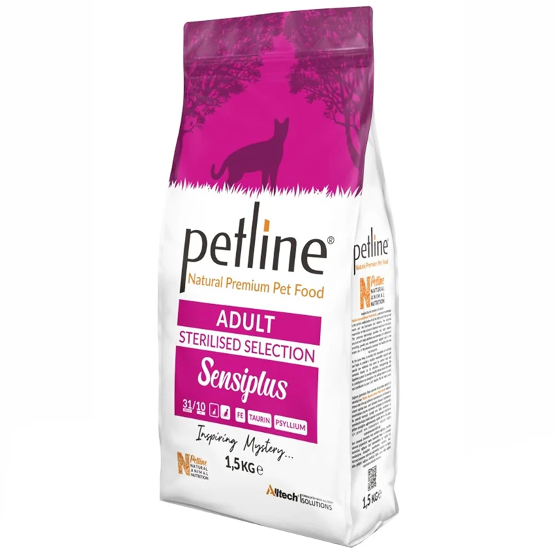 6023135 Petline Super Premium Sterilized Cat Salmon Selection Sensiplus полноценный рацион для стерилизованных кошек и кастрированных котов c лососем супер премиум качества 1.5 кг — изображение 1