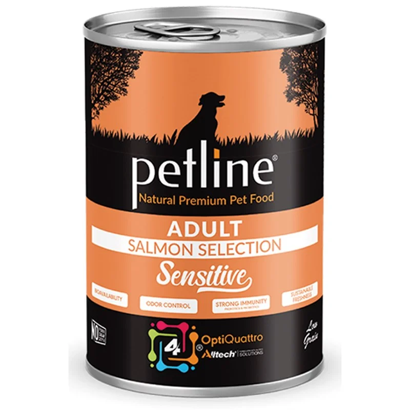 6023148 Petline Super Premium Adult Dog Salmon Selection Sensitive паштет для взрослых собак с чувствительным пищеварением c лососем супер премиум качества 400 г — изображение 1