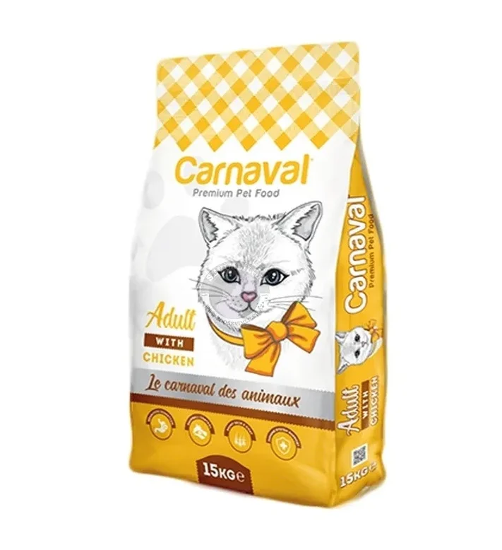 60231590 Carnaval Premium Adult Cat With Chicken сухой корм для взрослых кошек премиум класса с курицей (целый мешок 15 кг) — изображение 1
