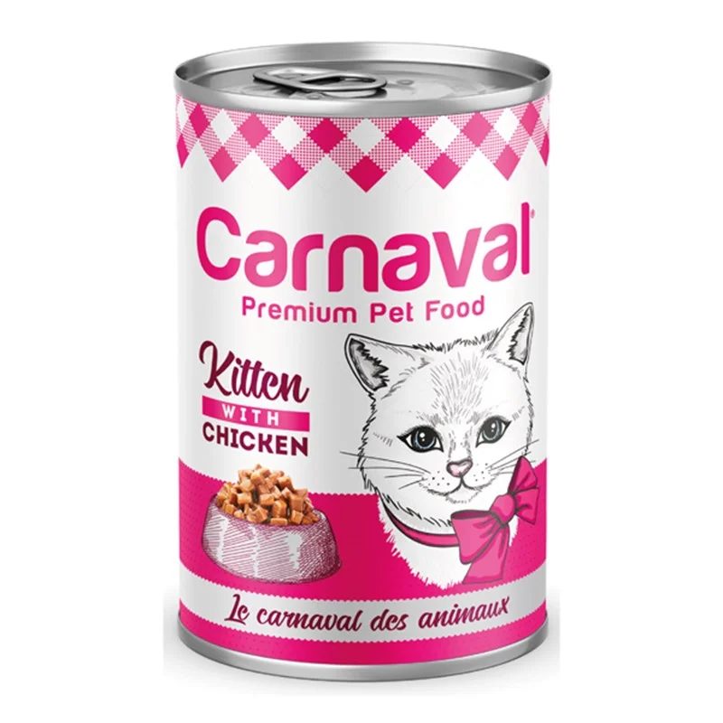 6023162-2 Carnaval Premium Kitten With Chicken консервы для котят с курицей в соусе премиум класса 400 г — изображение 1