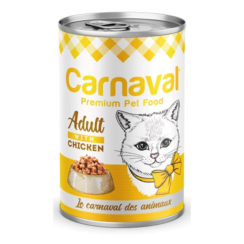 6023163 Carnaval Premium Adult Cat With Chiken консервы для взрослых кошек с курицей в соусе премиум класса 400 г — изображение 1