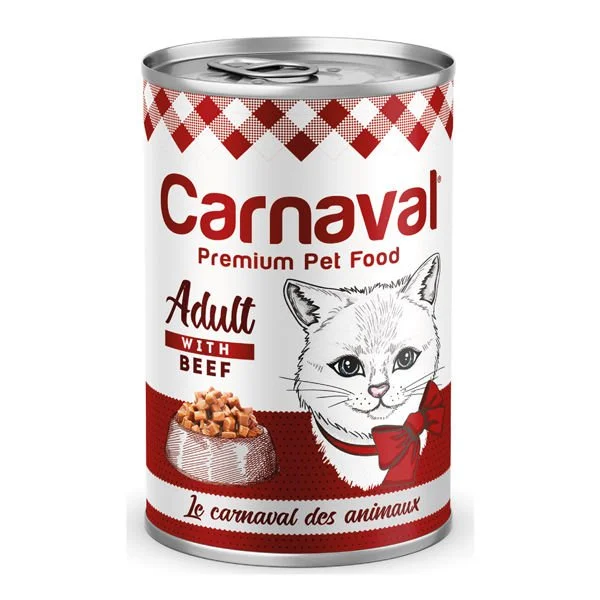 6023164 Carnaval Premium Adult Cat With Beef консервы для взрослых кошек с говядиной в соусе премиум класса 400 г — изображение 1