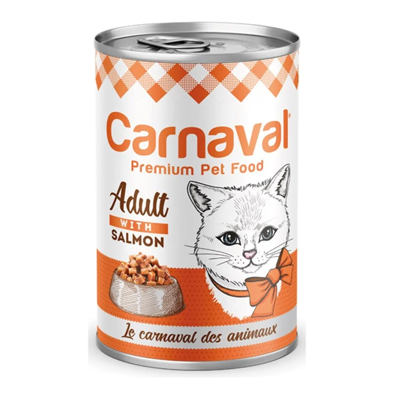 6023166 Carnaval Premium Adult Cat With Salmon консервы для взрослых кошек с лососем в соусе премиум класса 400 г — изображение 1