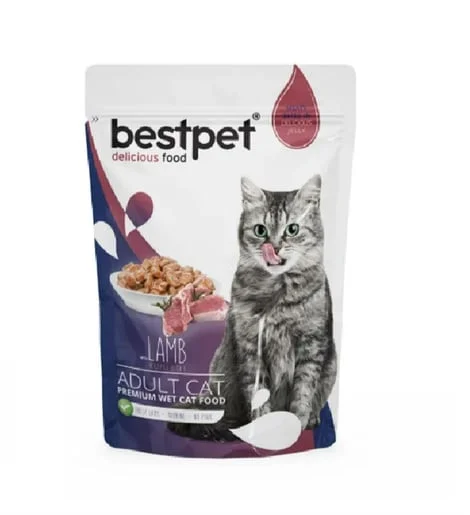 6023206 Bestpet Lamb Adult Cat влажный корм для возрослых кошек с ягненком в желе 85 г — изображение 1