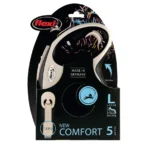 Поводок-рулетка Flexi New Comfort L лента 5 м Черный (Flexi New Comfort tape 5 meter max 60 kg L)