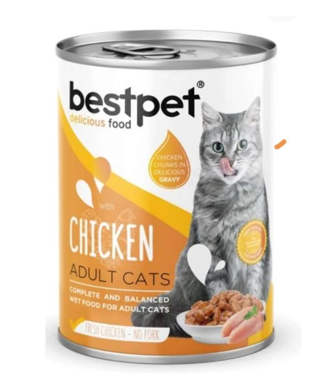 6023303 Yetkin pişiklər üçün ən yaxşı toyuq, yetkin pişiklər üçün sousda toyuqlu yaş yem, 400 q - Image 1