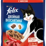 Felix Двойная вкуснятина сухой корм для взрослых кошек с мясом 600 г