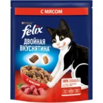 Felix Двойная вкуснятина сухой корм для взрослых кошек с мясом 200 г