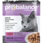 ProBalance Adult Gourmet Diet влажный корм для кошек с телятиной и ягненок в желе, 85 г