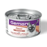 Gemon Adult Cat влахный корм для котов с лососем и курицей 85 г
