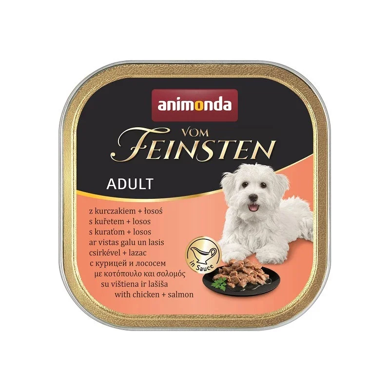 6023409 Animonda Vom Feinsten Adult влажный корм для взрослых собак в соусе курица и лосось 150 г — изображение 1