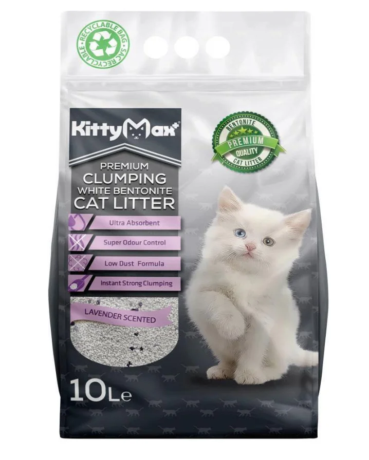 6023433 KIttyMax Lavender бентонитовый наполнитель для кошачьего туалета с ароматом лаванды 10 л — изображение 1