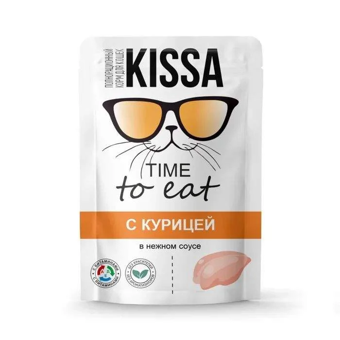 6023441 Kissa time to eat влажный корм для кошек с курицей 75 гр — изображение 1