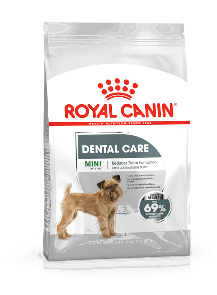 6023469 Royal Canin Mini Dental Care сухой корм для взрослых собак мелких пород для профилактики образования зубного налета и зубного камня, 1 кг — изображение 1