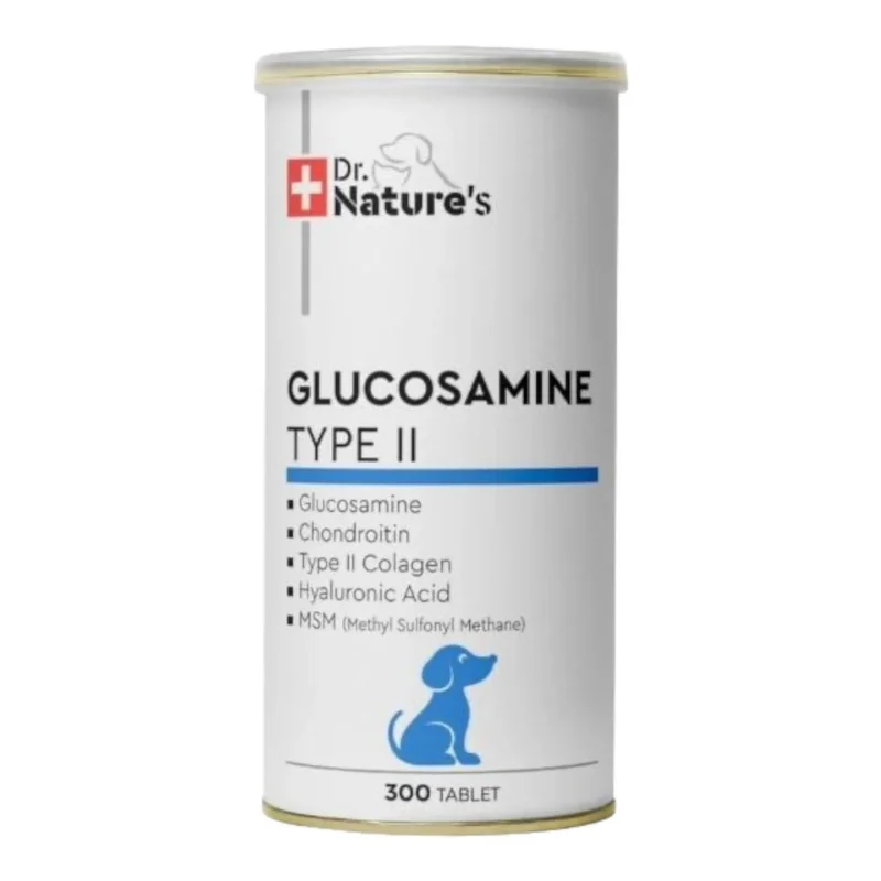 6023477 Dr.Natures Glucosamine Type II пищевая добавка для поддержки суставов для собак, 300 таблеток — изображение 1