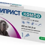 Фиприст комбо капли на холку от вшей, блох, власоедов и клещей для собак массой от 40 до 60 кг (1 пипетка 402мг/361,8мг)