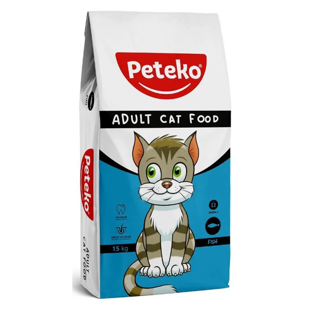 60235150 Peteko Adult Cat Fish сухой корм для взрослых кошек с рыбой (целый мешок 15 кг) — изображение 1