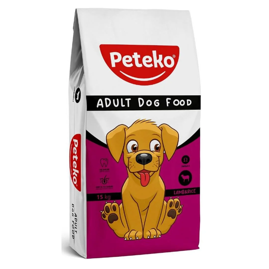 60235190 Peteko Adult Dog Food Lamb and Rice сухой корм для взрослых собак с ягненком и рисом (целый мешок 15 кг) — изображение 1
