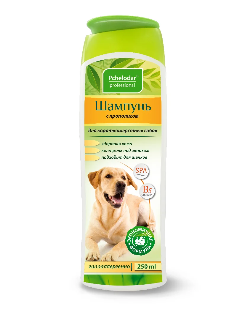 6023615 Qısa tüklü itlər üçün propolisli Pchelodar gigiyenik şampunu, 250 ml - Image 1