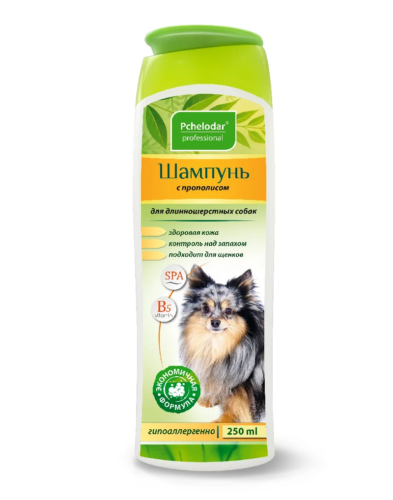 6023616 Pchelodar шампунь гигиенический с прополисом для длинношерстных собак, 250 мл — изображение 1