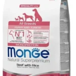 Monge monoprotein all breeds puppy and junior beef with rice, сухой корм для щенков всех пород с говядиной и рисом (целый мешок 15 кг)