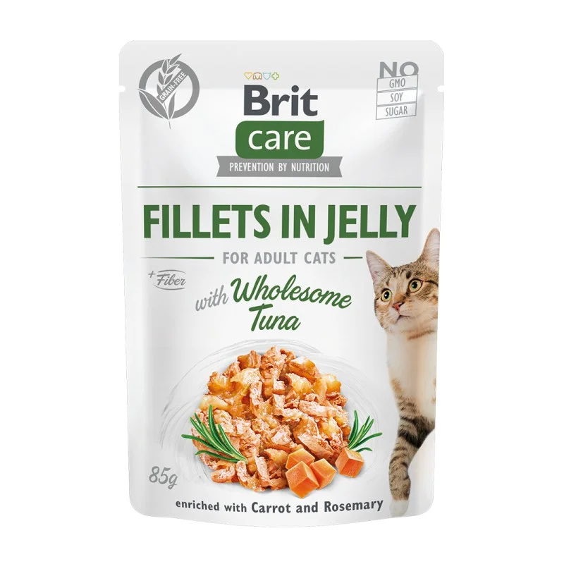 6023644 Brit Care Cat Fillets in jelly Wholesome Tuna Филе в желе с тунцом 85г — изображение 1