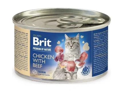 Brit Premium by Nature Cat Chicken&Beef Курица и говядина 200г