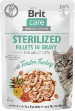 Brit Care Cat Sterilized Fillets in Gravy with Tender Turkey с нежной индейкой в соусе  85 г