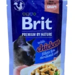 Brit Premium Cat Delicate Fillets in Gravy with Chicken for Sterilised влажный корм для стерилизованных кошек с курицей в соусе 85г