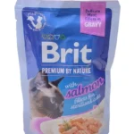 Brit Premium Сat  Sterilized Salmon Gravy Fillets Adult влажный корм для стерилизованных кошек с лососем в соусе 85г