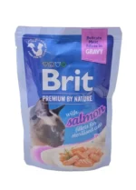Brit Premium Сat  Sterilized Salmon Gravy Fillets Adult влажный корм для стерилизованных кошек с лососем в соусе 85г