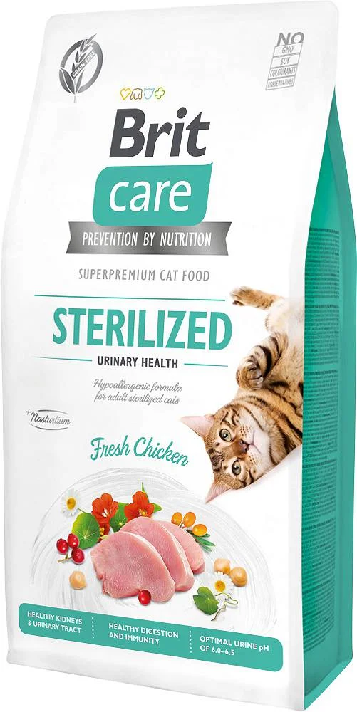 6023665 Brit Care Cat GF Sterilized Urinary Health сухой корм для здоровье мочевыделительной системы у стерилизованных кошек 400г — изображение 1