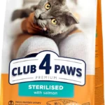 Club 4 Paws Premium Sterilised with Salmon сухой корм для котов с лососем (целый мешок 14 кг)