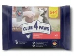 Club 4 Paws Hinduşka ilə Sousda Bütün Cinsli Bala Cütlükləri üçün sousda yaş yem, hinduşka ilə, 6 x 80 q (5+1 Xüsusi)