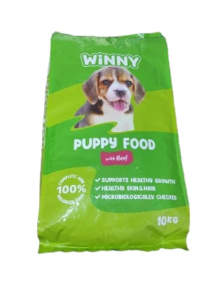 60237300 Winny Puppy Food сухой корм для щенков всех пород с говядиной (целый мешок 10 кг) — изображение 1